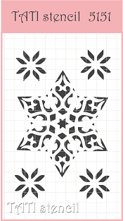 Трафарет 6 х 9 см, TATI stencil 5151, Снежинки