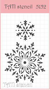 Трафарет 6 х 9 см, TATI stencil 5152, Снежинки
