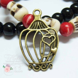 Cage pendant bronze 34 x 22 mm